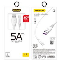 usb c i usb c 2m - Dudao L2T USB to USB Type C fasst charging data cable 5A 2m White - 2 nuotrauka