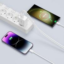 usb tinklo kabelis - Tech-Protect C35W 2x USB-C PD 35W Sieninis Įkroviklis su USB-C / Lightning Kabeliu Baltas (White) - 2 nuotrauka