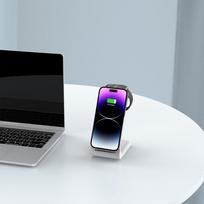 apple pakrovejas - Tech-Protect wireless charger A36 3in1 QI15W, white | 5906302372157 - 2 nuotrauka