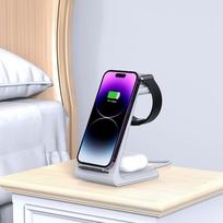 apple pakrovejas - Tech-Protect wireless charger A36 3in1 QI15W, white | 5906302372157 - 3 nuotrauka