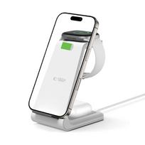 apple pakrovejas - Tech-Protect wireless charger A36 3in1 QI15W, white | 5906302372157 - 5 nuotrauka
