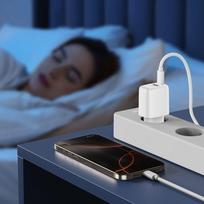 usb a usb c pakrovejas - Tech-Protect NCA30 PD 30W QC3.0 USB-A / USB-C sieninis įkroviklis + USB-C / Lightning laidas 100 cm - Baltas (White) - 3 nuotrauka