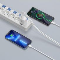 usb a usb c pakrovejas - Tech-Protect NCA30 PD 30W QC3.0 USB-A / USB-C sieninis įkroviklis + USB-C / Lightning laidas 100 cm - Baltas (White) - 5 nuotrauka