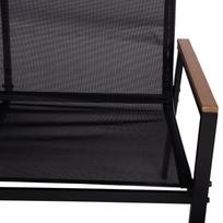 lauko stalas ir kedes - Lauko baldų komplektas CANAAN Stalas, sofa ir 2 kėdės Juoda - 5 nuotrauka