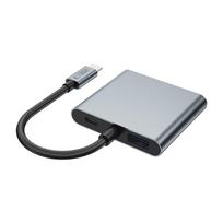 hdmi - Tech-Protect HB08 4in1 USB-C + USB2.0 + 2 x HDMI 4K 60Hz adapteris Pilkas (Gray) - 5 nuotrauka