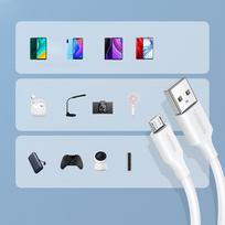 laidai 3a - Ugreen US289 60143 USB-A į micro USB kabelis 2m Baltas (White) - 2 nuotrauka