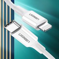 usb type c laidas - Ugreen USB Type to C Lightning MFI cable 3A 18W, 1m White - 14 nuotrauka
