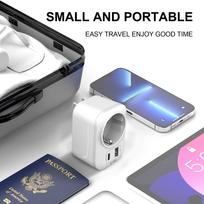 travel adapter - Tech-Protect TA100 Kelioninis Adapteris US-EU, Baltas (White) - 3 nuotrauka