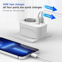 travel adapter - Tech-Protect TA100 Kelioninis Adapteris US-EU, Baltas (White) - 4 nuotrauka