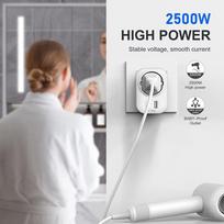 travel adapter - Tech-Protect TA100 Kelioninis Adapteris US-EU, Baltas (White) - 5 nuotrauka