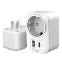 travel adapter - Tech-Protect TA100 Kelioninis Adapteris US-EU, Baltas (White) - 6 nuotrauka
