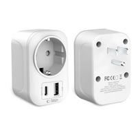 travel adapter - Tech-Protect TA100 Kelioninis Adapteris US-EU, Baltas (White) - 7 nuotrauka