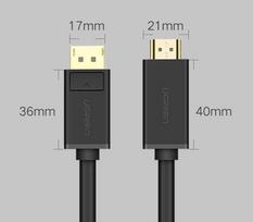 displayport cable 5m - Ugreen 10239 DP to HDMI cable 4K 30 Hz 32A - 5 nuotrauka
