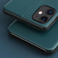 tips - Hurtel Eco Leather View Case iPhone 13 Pro Oranžinis (Orange) - 6 nuotrauka