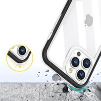 remantuoja telefonus - Clear 3in1 case for iPhone 14 Plus silicone cover with frame black - 4 nuotrauka