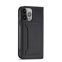 samsung stovas - Hurtel Magnet Card Case Samsung Galaxy S23 atverčiamas piniginės stovas Juodas (Black) - 4 nuotrauka