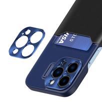 telefonas samsung ultra s23 - Leather Stand Case for Samsung Galaxy S23 Ultra cover card wallet with stand blue - 5 nuotrauka
