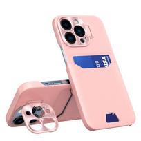 samsung stovas - Leather Stand Case for Samsung Galaxy S23+ card wallet cover with stand pink - 2 nuotrauka