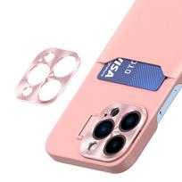 samsung stovas - Leather Stand Case for Samsung Galaxy S23+ card wallet cover with stand pink - 5 nuotrauka