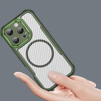 iphone 16 pro apple silicone deklas - Hurtel "Leading Series MagSafe Silicone Case for Apple iPhone 16 Pro Max" Žalias (Green) - 6 nuotrauka