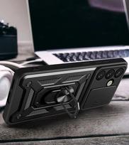 kameros stova - Hurtel Hybrid Armor Camshield Armored Dėklas su Stovu ir Kameros Dangteliu skirtas Xiaomi 15 Ultra 5G - Juodas (Black) - 3 nuotrauka