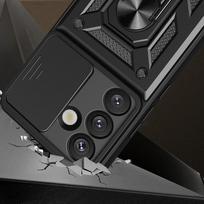 kameros stova - Hurtel Hybrid Armor Camshield Armored Dėklas su Stovu ir Kameros Dangteliu skirtas Xiaomi 15 Ultra 5G - Juodas (Black) - 5 nuotrauka