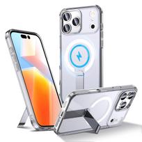 magsafe stovas - Hurtel Hybrid Armor X Dėklas su Stovu Samsung Galaxy S25 FE, suderinamas su MagSafe - Skaidrus (Transparent) - 8 nuotrauka