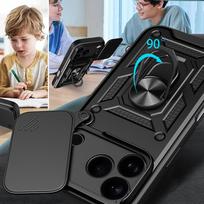 kameros stova - Hurtel Hybrid Armor Camshield Dėklas iPhone 17 Pro su Stovu ir Kameros Dangteliu - Juodas (Black) - 3 nuotrauka
