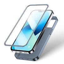 iphone galinis stiklas - Joyroom 360 Full Case front and back cover for iPhone 13   tempered glass screen protector grey (JR-BP927 tranish) - 7 nuotrauka
