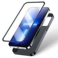 iphone 13 dekliukais - Joyroom 360 Full Case front and back cover for Apple iPhone 13 Pro + tempered glass screen protector, Black (JR-BP935 Black) - 7 nuotrauka