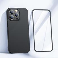 iphone 13 dekliukais - Joyroom 360 Full Case front and back cover for Apple iPhone 13 Pro + tempered glass screen protector, Black (JR-BP935 Black) - 8 nuotrauka