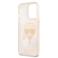 iphone 13 telefono deklas karl lagerfeld - Karl Lagerfeld "KLHCP13LKHTUGLGO TPU Full Glitter Karl Head Case iPhone 13 Pro" Gold - 3 nuotrauka