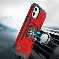 magnetinis telefono laikiklis - Wozinsky Dėklas šarvuotas dėklas iPhone 14 Plus magnetiniam laikikliui Ring Armor raudona - 5 nuotrauka