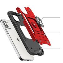 magnetinis telefono laikiklis - Wozinsky Dėklas šarvuotas dėklas iPhone 14 Plus magnetiniam laikikliui Ring Armor raudona - 8 nuotrauka