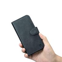 telefono pinigine iphone - iCarer iPhone 14 Pro Oil Wax Wallet 2in1 Anti-RFID Leather Flip Case Mėlynas (Blue) - 5 nuotrauka