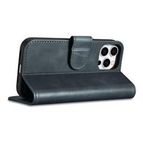 telefono pinigine iphone - iCarer iPhone 14 Pro Oil Wax Wallet 2in1 Anti-RFID Leather Flip Case Mėlynas (Blue) - 8 nuotrauka