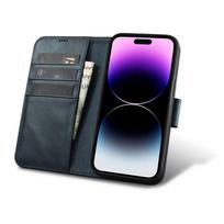 telefono pinigine iphone - iCarer iPhone 14 Pro Oil Wax Wallet 2in1 Anti-RFID Leather Flip Case Mėlynas (Blue) - 11 nuotrauka