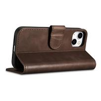 flip telefonai - iCarer Oil Wax Wallet Case 2in1 iPhone 14 Plus Anti-RFID Odinis Atverčiamas Dėklas Rudas (Brown) - 6 nuotrauka
