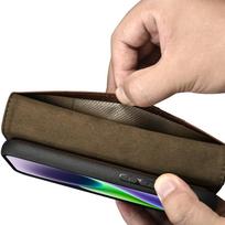 flip telefonai - iCarer Oil Wax Wallet Case 2in1 iPhone 14 Plus Anti-RFID Odinis Atverčiamas Dėklas Rudas (Brown) - 7 nuotrauka