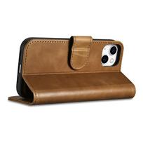 iphone 14 leather case - iCarer Oil Wax Wallet 2in1 Apple iPhone 14 Plus Anti-RFID Leather atverčiamas dėklas telefonui rudos spalvos (WMI14220723-TN) - 9 nuotrauka