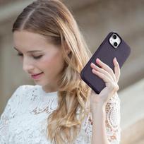 iphone 14 apple leather case magsafe - iCarer odinis dėklas Apple iPhone 14 Plus Tamsiai violetinis (Dark Purple) - 2 nuotrauka