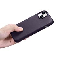 iphone 14 apple leather case magsafe - iCarer odinis dėklas Apple iPhone 14 Plus Tamsiai violetinis (Dark Purple) - 3 nuotrauka