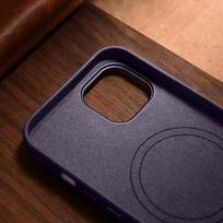 iphone 14 apple leather case magsafe - iCarer odinis dėklas Apple iPhone 14 Plus Tamsiai violetinis (Dark Purple) - 5 nuotrauka