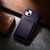 iphone 14 apple leather case magsafe - iCarer odinis dėklas Apple iPhone 14 Plus Tamsiai violetinis (Dark Purple) - 6 nuotrauka