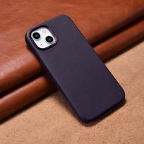 iphone 14 apple leather case magsafe - iCarer odinis dėklas Apple iPhone 14 Plus Tamsiai violetinis (Dark Purple) - 11 nuotrauka