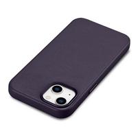 iphone 14 apple leather case magsafe - iCarer odinis dėklas Apple iPhone 14 Plus Tamsiai violetinis (Dark Purple) - 13 nuotrauka