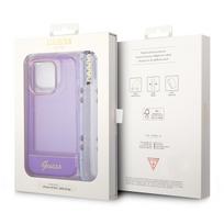 deklas su dirzeliu - Guess "Translucent Pearl Strap iPhone 14 Pro" Purple - 2 nuotrauka