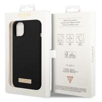 iphone 15 plus silicone case - Dėklas GUESS GUHMP14MSBPLK IPHONE 14 PLUS / 15 PLUS 6.7 "Juodas / Juodas HARD CASE SILICONE PLATE MAGSAFE LOGO - 2 nuotrauka