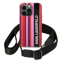 telefono deklas iphone 14 pro max - Karl Lagerfeld "Color Stripes Strap Case iPhone 14 Pro Max" Pink - 6 nuotrauka