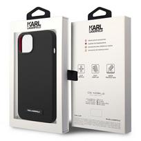 iphone 15 plus silicone case - Karl Lagerfeld iPhone 14 Plus Silicone Plaque MagSafe Case Juodas (Black) - 2 nuotrauka